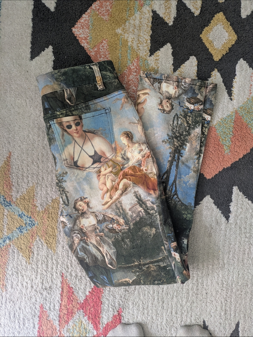Renaissance Print Skinny Jeans From Dolls Kill - Picture 2 of 9